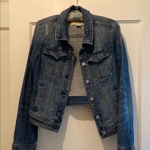 Pilcro Distressed Classic Blue Denim Jacket Medium